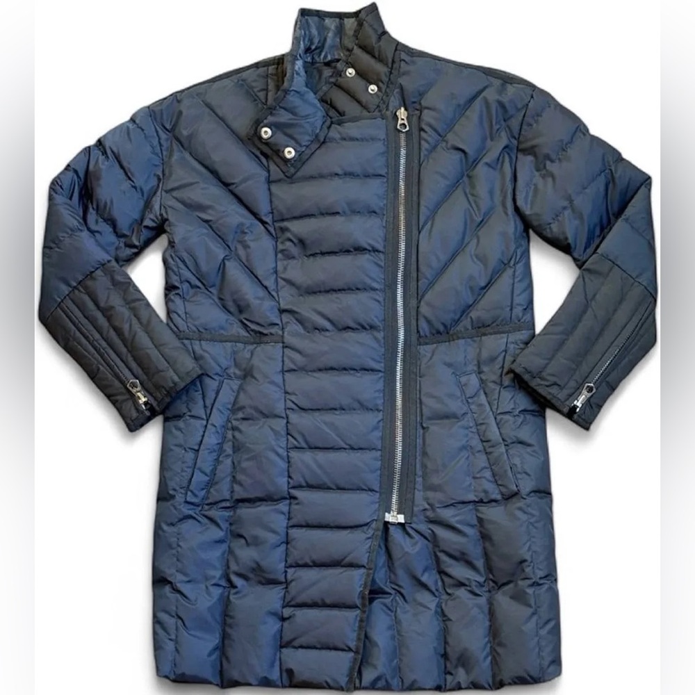 Madewell Women's Dark Blue Puffer Coat - Picture 2 of 2